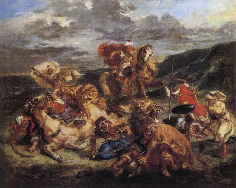 Eugene Delacroix The Lion Hunt China oil painting art